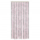 vidaXL ezüstszürke és rózsaszín zsenília rovarfüggöny 100 x 230 cm