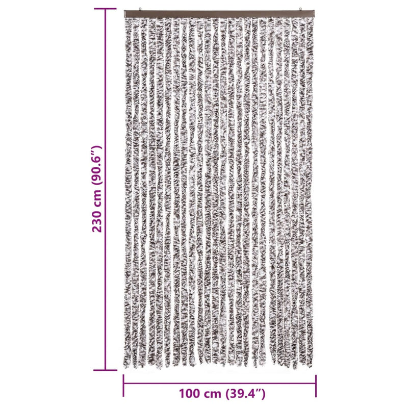 vidaXL barna és bézs zsenília rovarfüggöny 100 x 230 cm