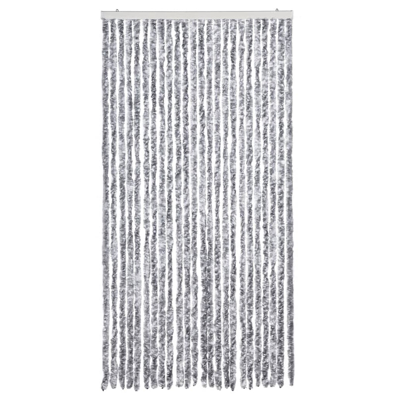 vidaXL fehér és szürke zsenília rovarfüggöny 100 x 200 cm