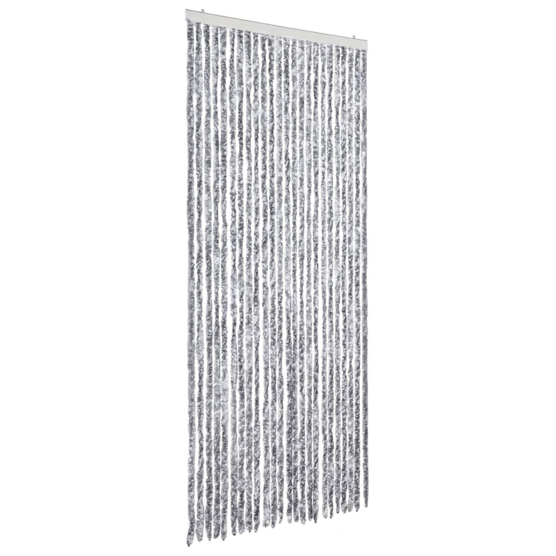 vidaXL fehér és szürke zsenília rovarfüggöny 100 x 230 cm