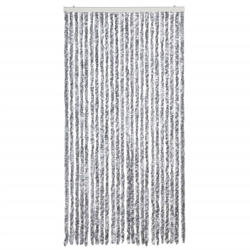 vidaXL fehér és szürke zsenília rovarfüggöny 100 x 230 cm