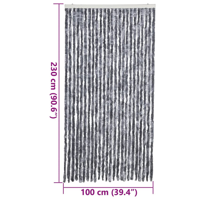 vidaXL ezüst zsenília rovarfüggöny 100 x 230 cm
