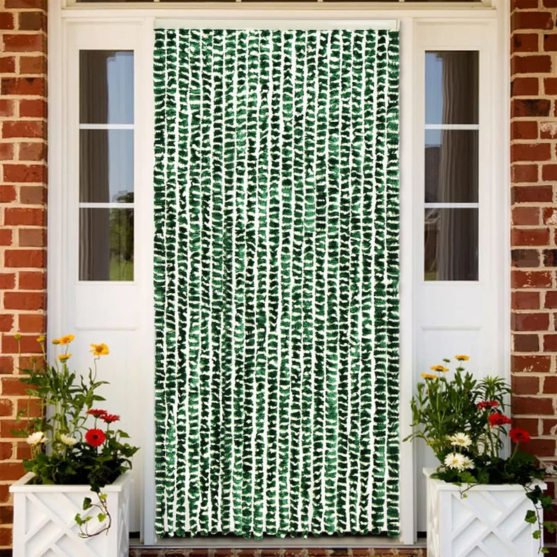 vidaXL zöld és fehér zsenília rovarfüggöny 56 x 200 cm