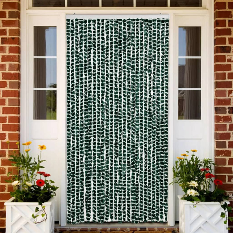 vidaXL zöld és fehér zsenília rovarfüggöny 100 x 230 cm