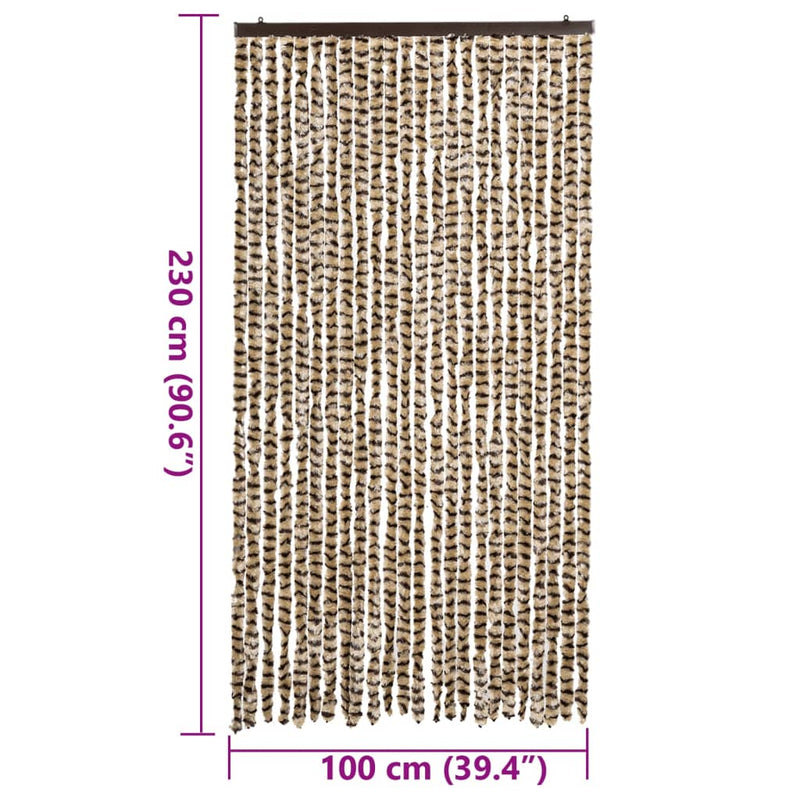 vidaXL bézs és barna zsenília rovarfüggöny 100 x 230 cm