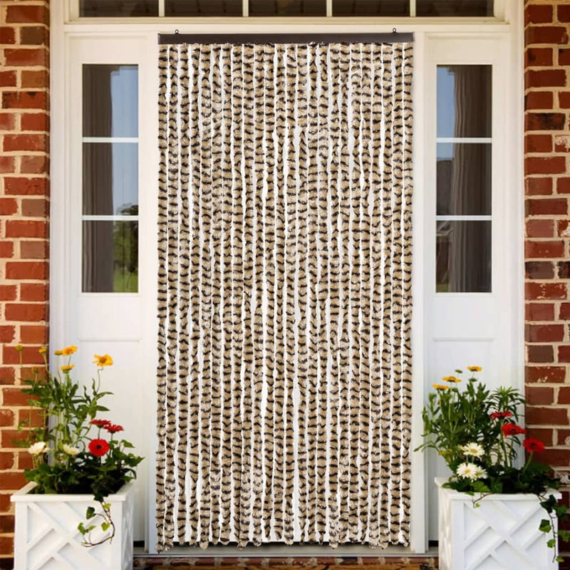 vidaXL bézs és barna zsenília rovarfüggöny 100 x 230 cm