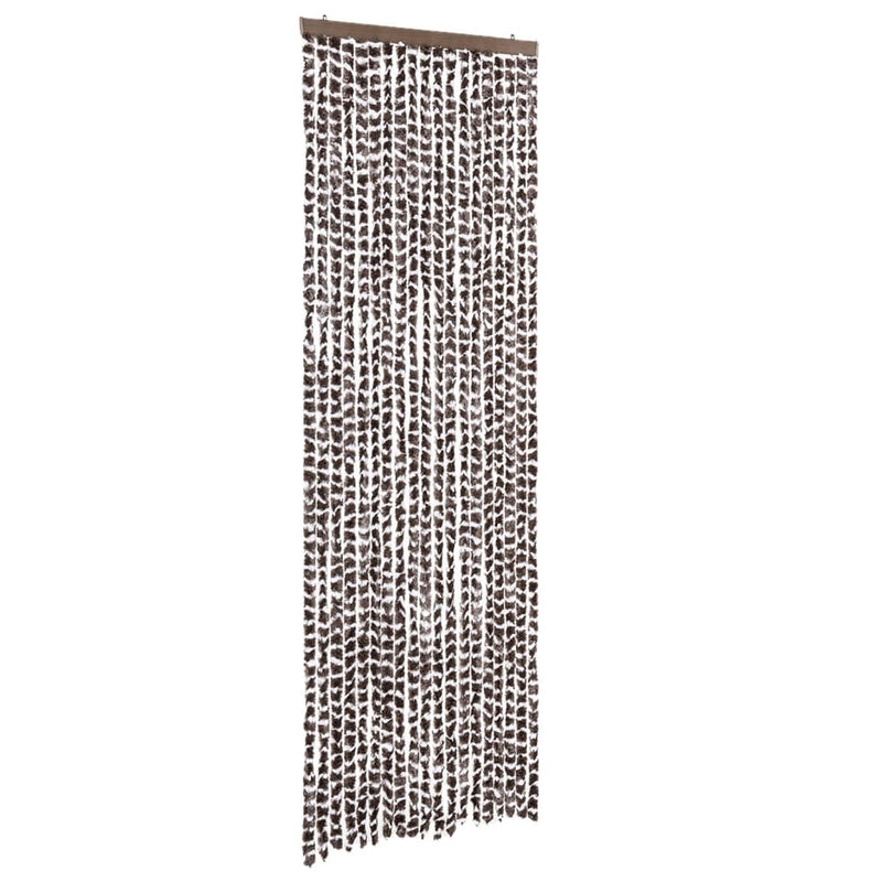 vidaXL barna és fehér zsenília rovarfüggöny 56 x 200 cm