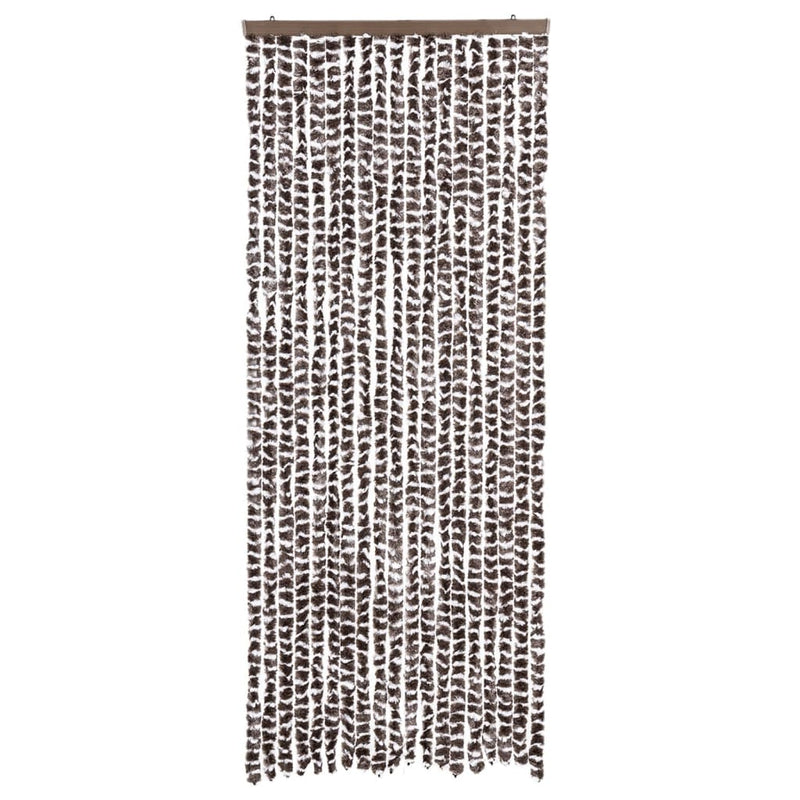 vidaXL barna és fehér zsenília rovarfüggöny 56 x 200 cm