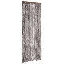 vidaXL barna és fehér zsenília rovarfüggöny 90 x 200 cm