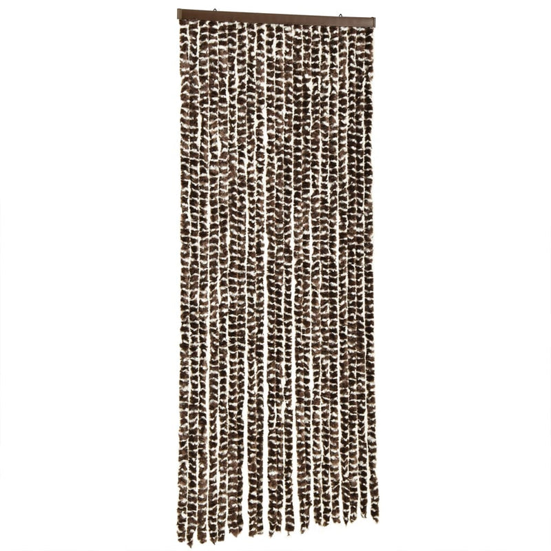 vidaXL barna és fehér zsenília rovarfüggöny 90 x 200 cm