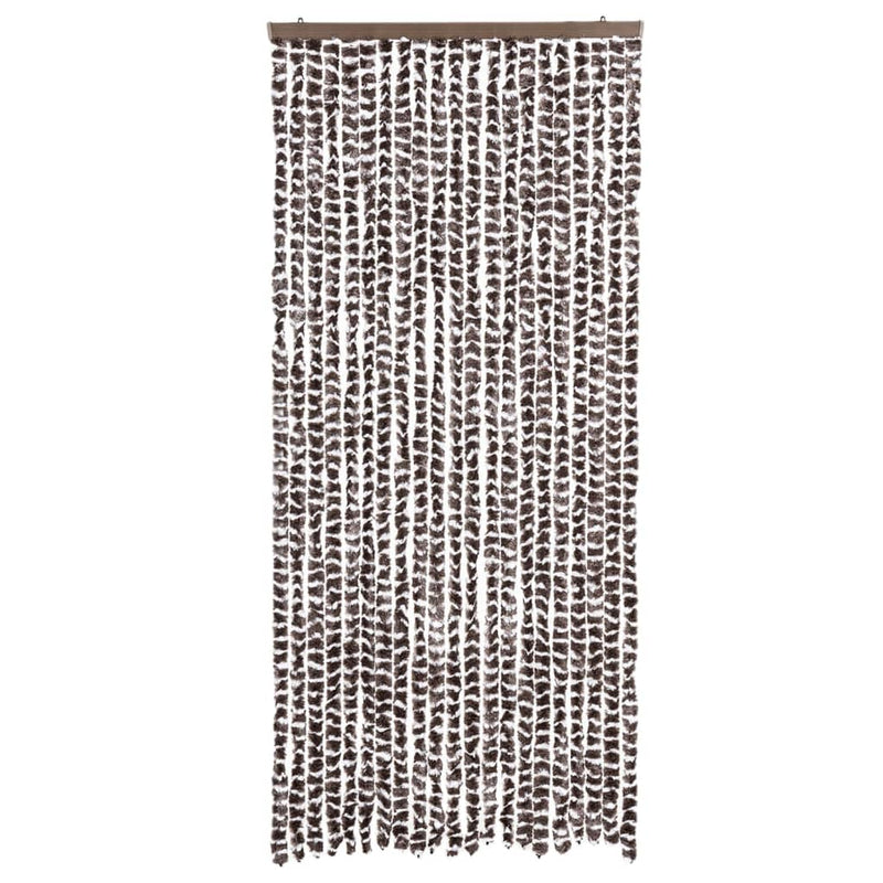 vidaXL barna és fehér zsenília rovarfüggöny 90 x 200 cm