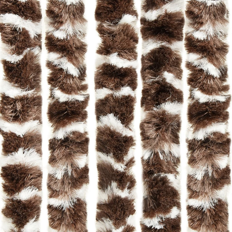 vidaXL barna és fehér zsenília rovarfüggöny 90 x 200 cm