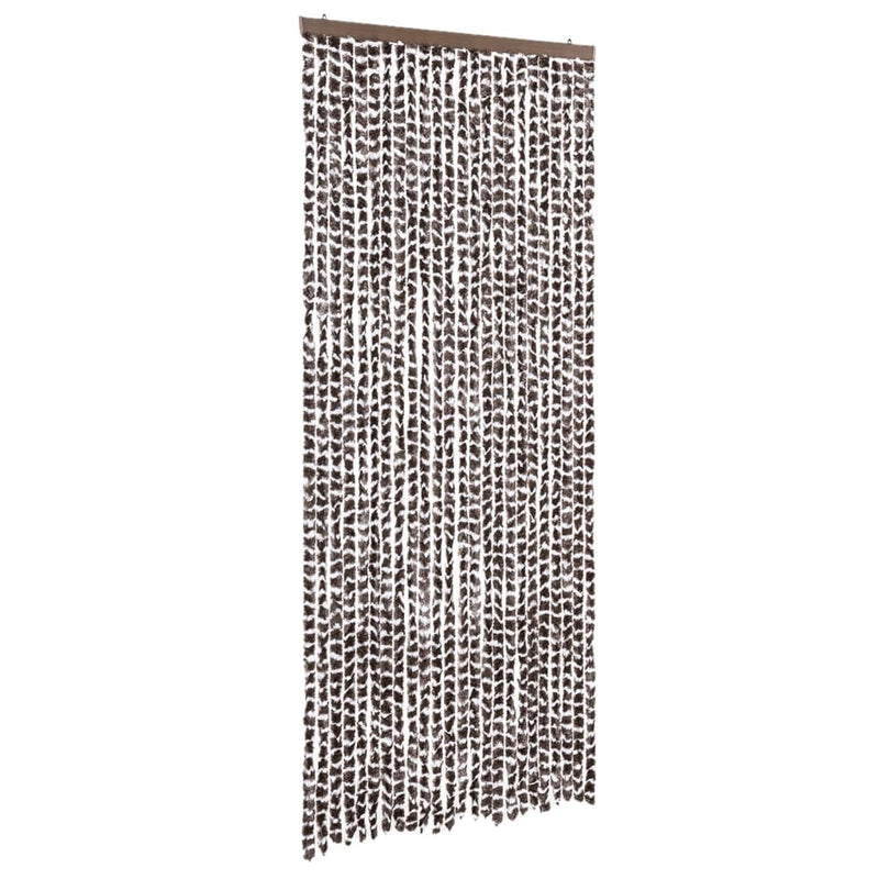 vidaXL barna és fehér zsenília rovarfüggöny 100 x 200 cm