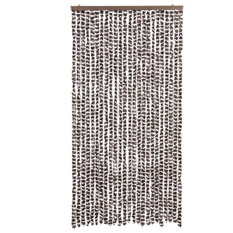 vidaXL barna és fehér zsenília rovarfüggöny 100 x 200 cm