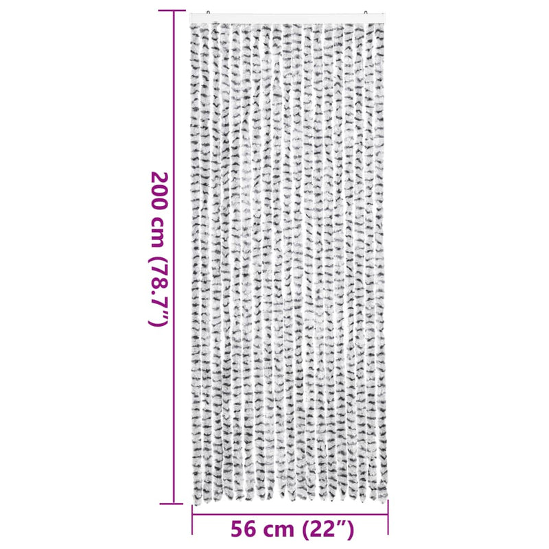 vidaXL világosszürke és sötétszürke zsenília rovarfüggöny 56 x 200 cm