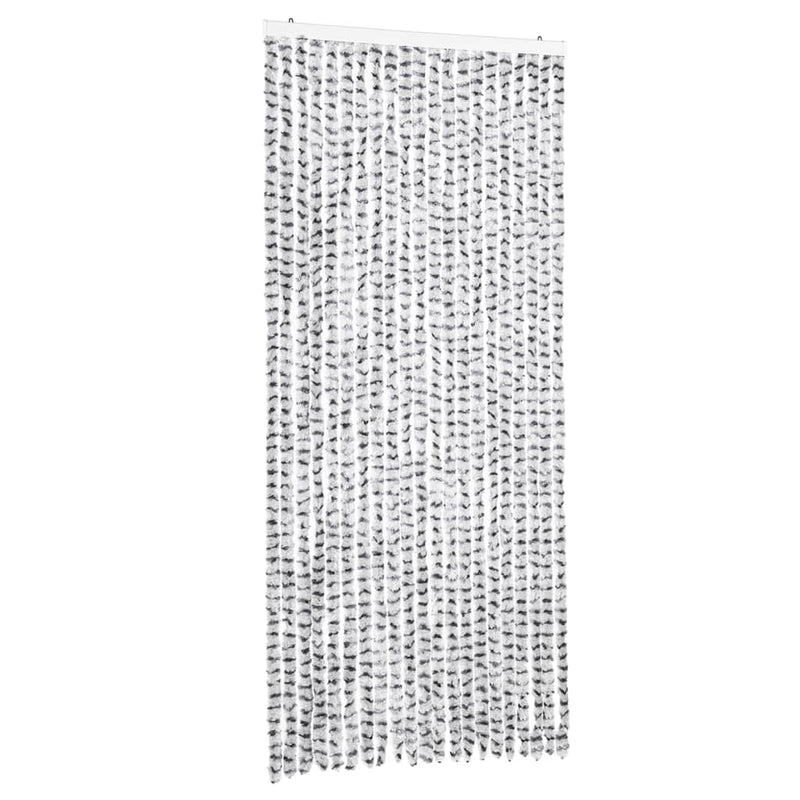 vidaXL világosszürke és sötétszürke zsenília rovarfüggöny 90 x 200 cm