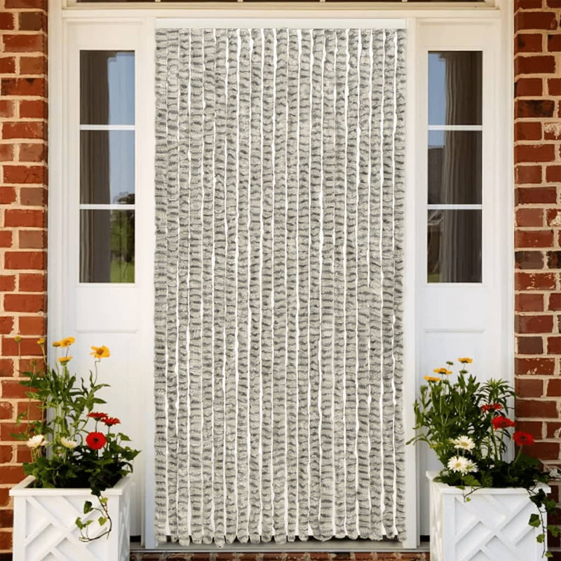 vidaXL világosszürke és sötétszürke zsenília rovarfüggöny 100 x 230 cm