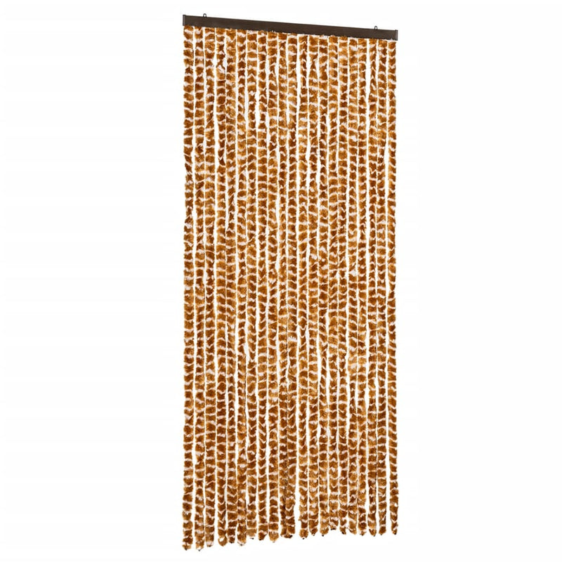vidaXL okkersárga és fehér zsenília rovarfüggöny 90 x 200 cm