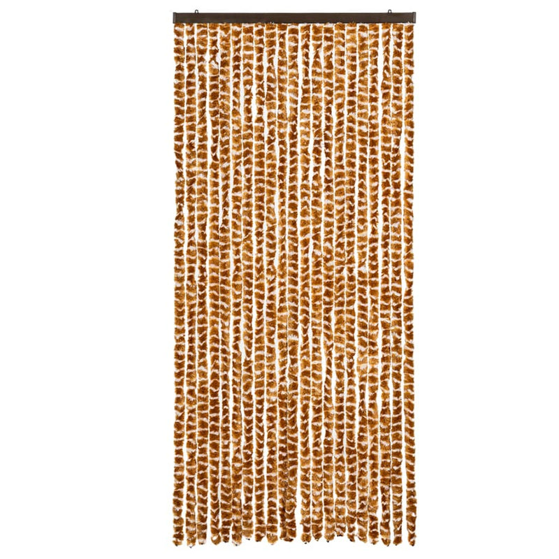 vidaXL okkersárga és fehér zsenília rovarfüggöny 90 x 200 cm