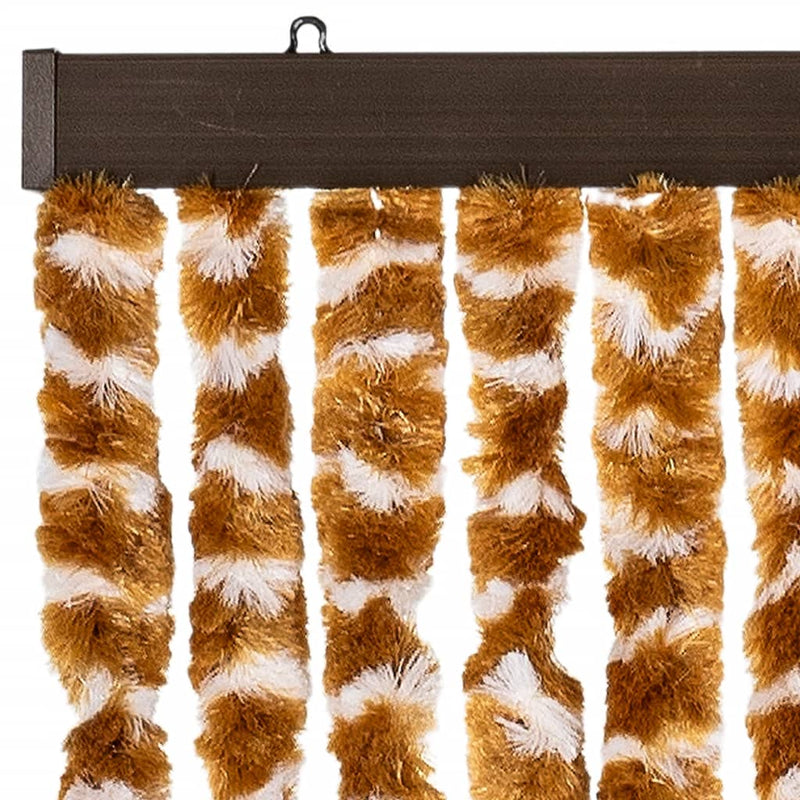 vidaXL okkersárga és fehér zsenília rovarfüggöny 90 x 200 cm