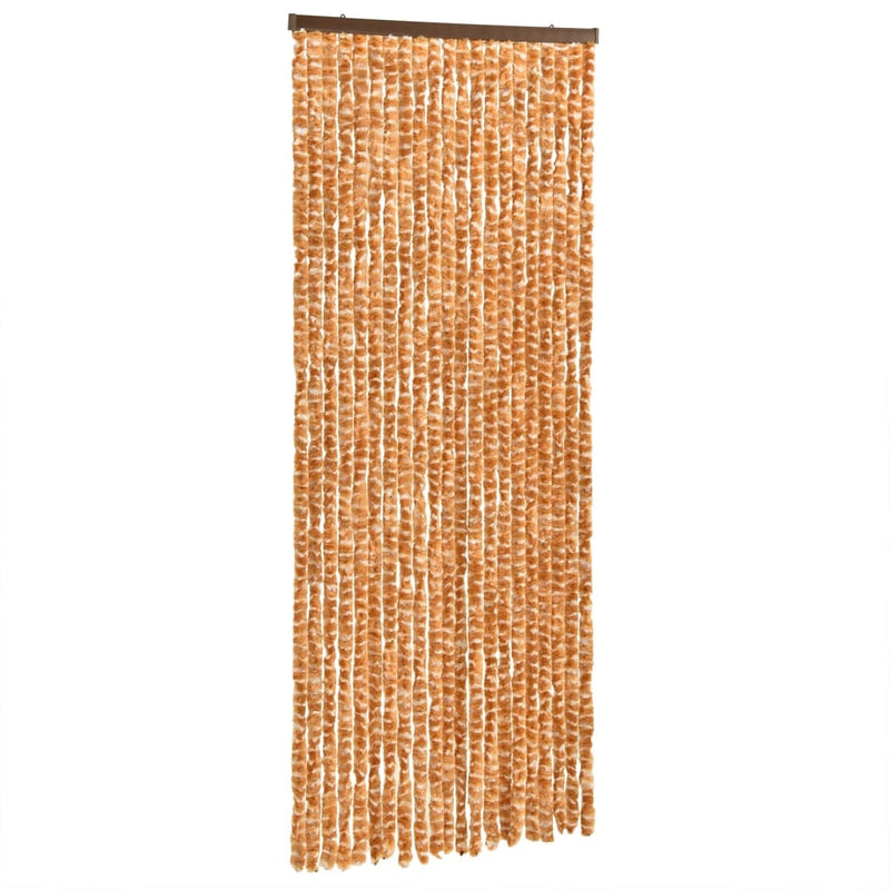 vidaXL okkersárga és fehér zsenília rovarfüggöny 100 x 230 cm