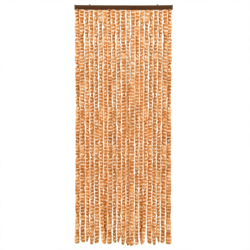 vidaXL okkersárga és fehér zsenília rovarfüggöny 100 x 230 cm