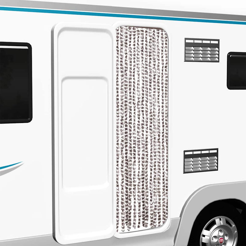 vidaXL tópszínű és fehér zsenília rovarfüggöny 56 x 200 cm