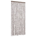 vidaXL tópszínű és fehér zsenília rovarfüggöny 90 x 200 cm