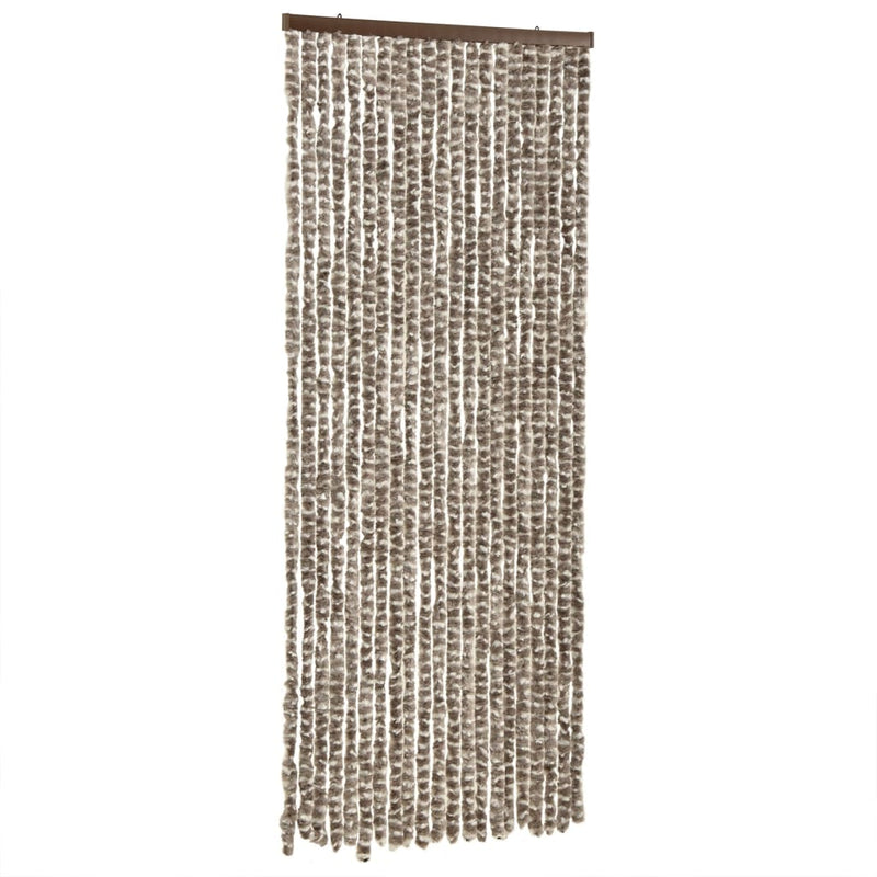 vidaXL tópszínű és fehér zsenília rovarfüggöny 100 x 230 cm