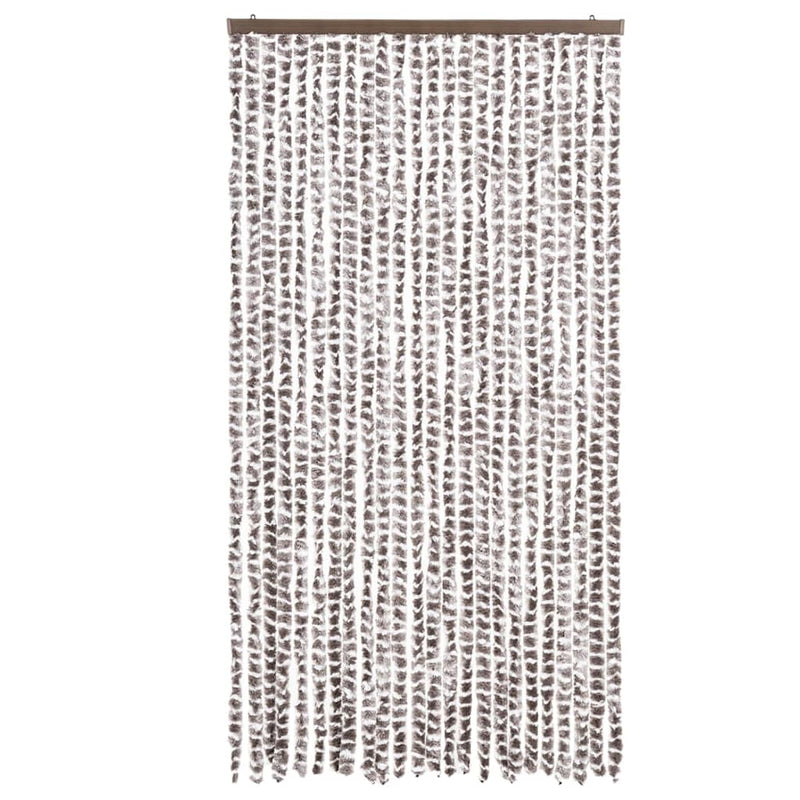 vidaXL tópszínű és fehér zsenília rovarfüggöny 100 x 230 cm