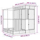 vidaXL ezüst színű acél madárház kiterjesztésekkel 209 x 203 x 216 cm