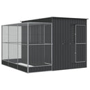 vidaXL ezüst színű acél madárház kiterjesztésekkel 290 x 303 x 216 cm