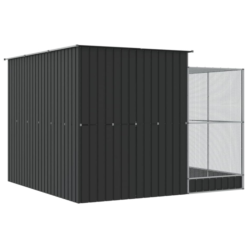 vidaXL ezüstszínű acél madárház bővítménnyel 290 x 303 x 216 cm