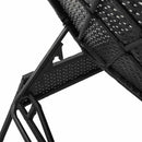 vidaXL fekete polyrattan napozóágy párnával