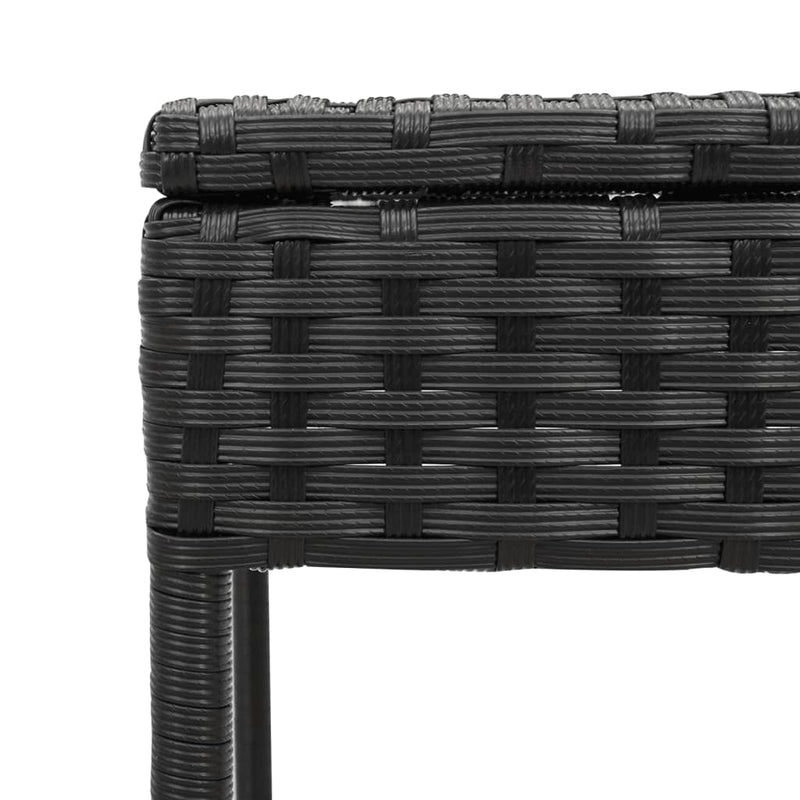 vidaXL 2 db fekete polyrattan napozóágy asztallal