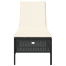 vidaXL fekete polyrattan napozóágy párnával