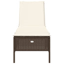 vidaXL barna polyrattan napozóágy párnával