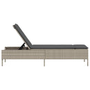 vidaXL világosszürke polyrattan napozóágy párnával