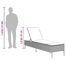 vidaXL szürke polyrattan napozóágy párnával
