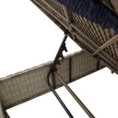 vidaXL szürke polyrattan napozóágy asztallal és párnával