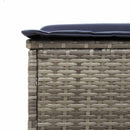 vidaXL szürke polyrattan napozóágy asztallal és párnával