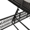 vidaXL fekete polyrattan napozóágy párnával