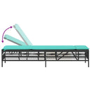 vidaXL fekete polyrattan napozóágy párnával