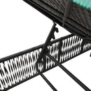 vidaXL fekete polyrattan napozóágy párnával