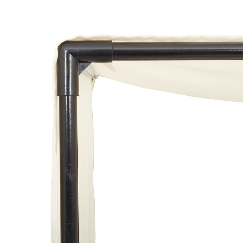 vidaXL barna polyrattan dupla napozóágy tetővel és függönyökkel