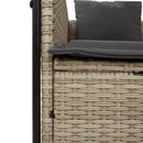 vidaXL világosszürke polyrattan dupla napozóágy tetővel és függönnyel