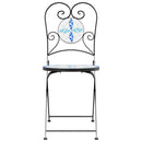 vidaXL 2 db összecsukható kék és fehér kerámia bisztrószék