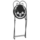 vidaXL 2 db összecsukható fekete és fehér kerámia bisztrószék