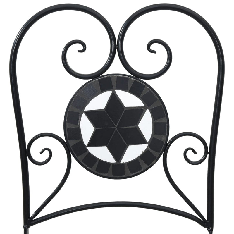 vidaXL 2 db összecsukható fekete és fehér kerámia bisztrószék