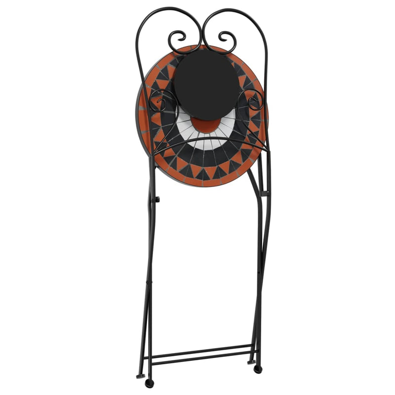 vidaXL 2 db összecsukható terrakotta és fehér kerámia bisztrószék